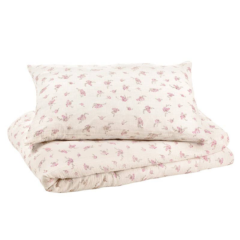 Organic Cotton Kids Single Bed Set - Pansies